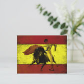 Briefkaart met Bullgevecht over de vuile Spaanse v (Staand voorkant)