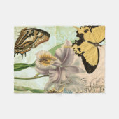  Briefkaart met Butterflies en Flowers Fleece Deken (Voorkant (Horizontaal))