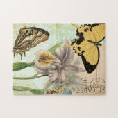  Briefkaart met Butterflies en Flowers Legpuzzel (Horizontaal)