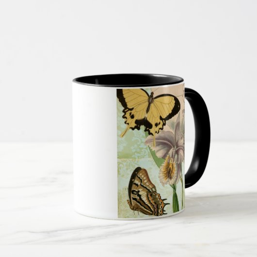  Briefkaart met Butterflies en Flowers Mok (Voorkant rechts)