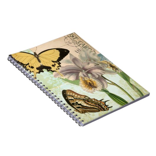  Briefkaart met Butterflies en Flowers Notitieboek (Rechterzijde)