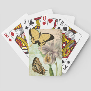 Briefkaart met Butterflies en Flowers Pokerkaarten