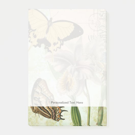 Briefkaart met Butterflies en Flowers Post-it® Notes (Voorkant)