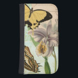 Briefkaart met Butterflies en Flowers Galaxy S4 Portemonnee Hoesje<br><div class="desc">Deze afdruk van een  briefkaart met lavendere bloemen en kleurrijke vlinders werd gemaakt door Vision Studio. Een geweldig stuk dat geweldig zou zijn op elke muur. Bestel er vandaag nog een!</div>
