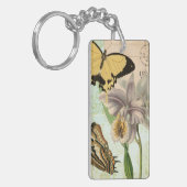  Briefkaart met Butterflies en Flowers Sleutelhanger (Voorkant Links)