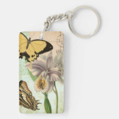  Briefkaart met Butterflies en Flowers Sleutelhanger (achterkant)