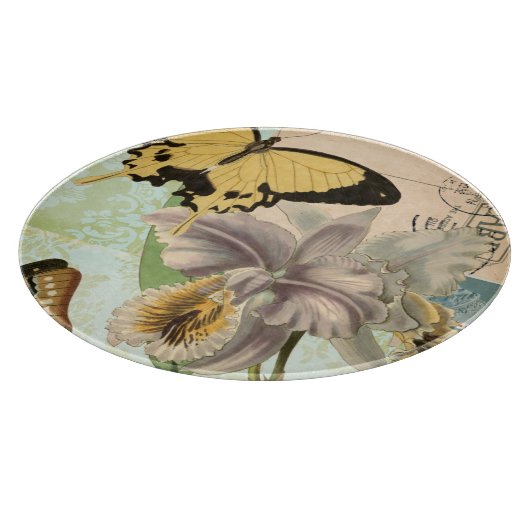  Briefkaart met Butterflies en Flowers Snijplank (Hoek)