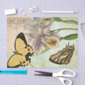  Briefkaart met Butterflies en Flowers Tissuepapier (Craft)