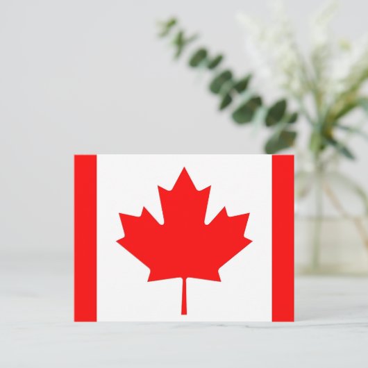 Briefkaart met Canadese vlag (Staand voorkant)