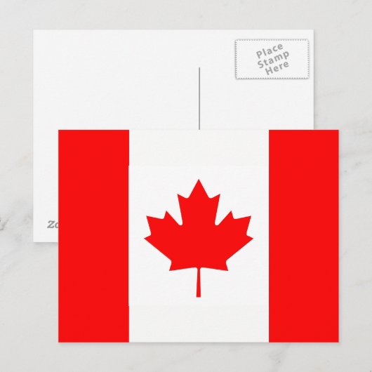 Briefkaart met Canadese vlag (Voorkant / Achterkant)
