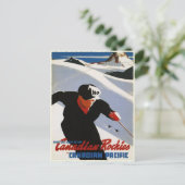 Briefkaart met Canadian Rockies Ski Print (Staand voorkant)