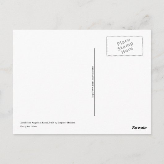 Briefkaart met Castel Sant' Angelo in Rome (Achterkant)