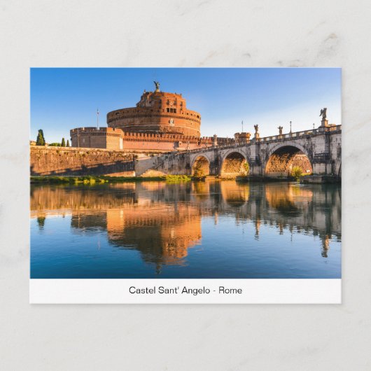 Briefkaart met Castel Sant' Angelo in Rome (Voorkant)