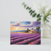 Briefkaart met charmante lavendel Provence Frankri (Staand voorkant)
