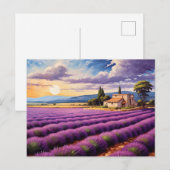 Briefkaart met charmante lavendel Provence Frankri (Voorkant / Achterkant)