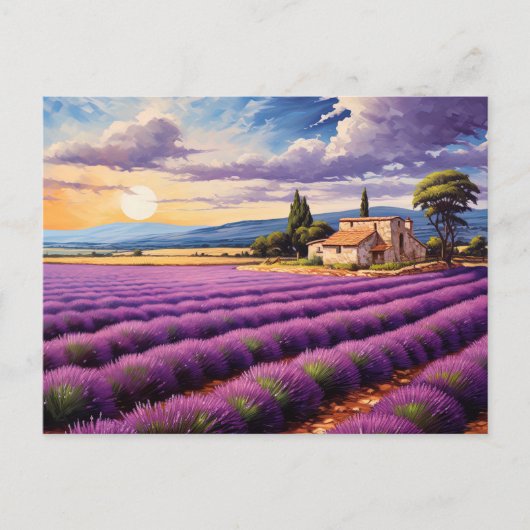 Briefkaart met charmante lavendel Provence Frankri (Voorkant)