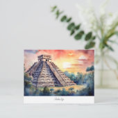 Briefkaart met Chichen Itza, Mexico. (Staand voorkant)