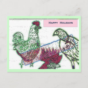 Briefkaart met Chicken Joy-kerst - Gepersonaliseer