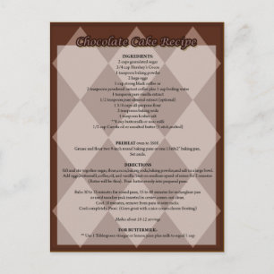 Briefkaart met chocolade-Cake Recipe