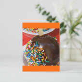 Briefkaart met chocolade-omhuld appel (Staand voorkant)