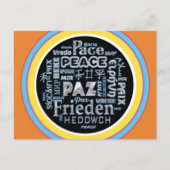 Briefkaart met chroomvrede in meerdere talen (Voorkant)