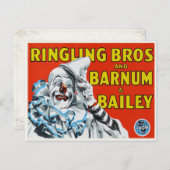 Briefkaart met Circus Clown Print (Voorkant / Achterkant)