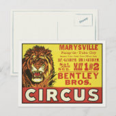Briefkaart met  Circus Poster (Voorkant / Achterkant)