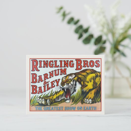Briefkaart met  Circus Tiger afdrukken (Staand voorkant)
