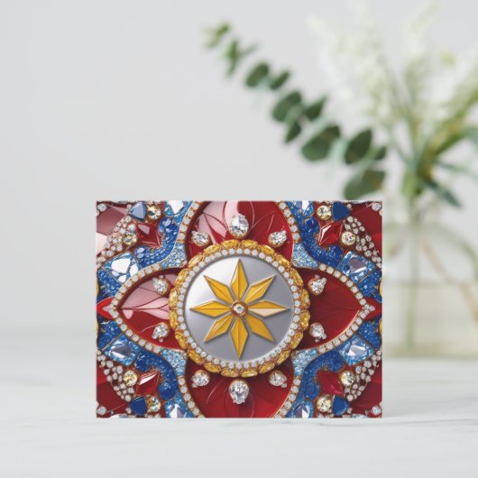 Briefkaart met Colombiaanse kleuren Design (Staand voorkant)