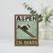 Briefkaart met Cool Aspen Ski Print (Staand voorkant)