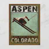 Briefkaart met Cool Aspen Ski Print (Voorkant)