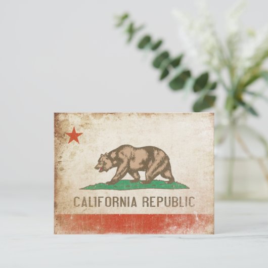 Briefkaart met Cool California Flag (Staand voorkant)