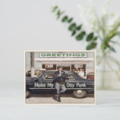 Briefkaart met Cool  Cop Illustratie (Staand voorkant)