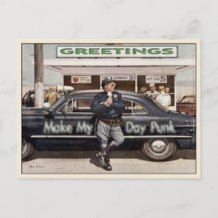 Briefkaart met Cool Cop Illustratie