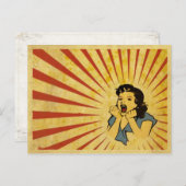 Briefkaart met Cool  Girl Drawing (Voorkant / Achterkant)