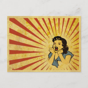 Briefkaart met Cool  Girl Drawing