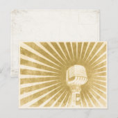 Briefkaart met Cool  microfoon (Voorkant / Achterkant)