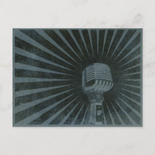 Briefkaart met Cool  microfoon