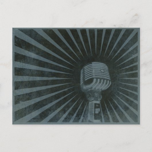 Briefkaart met Cool  microfoon (Voorkant)