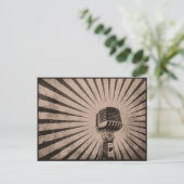 Briefkaart met Cool microfoon (Staand voorkant)