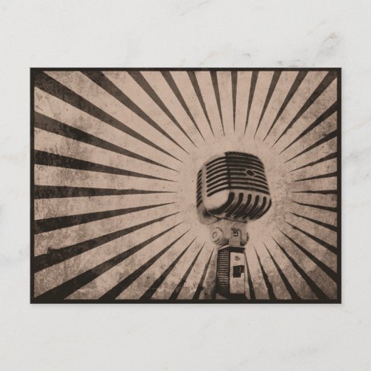 Briefkaart met Cool microfoon (Voorkant)