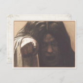 Briefkaart met Creepy Girl Pointing Finger (Voorkant / Achterkant)