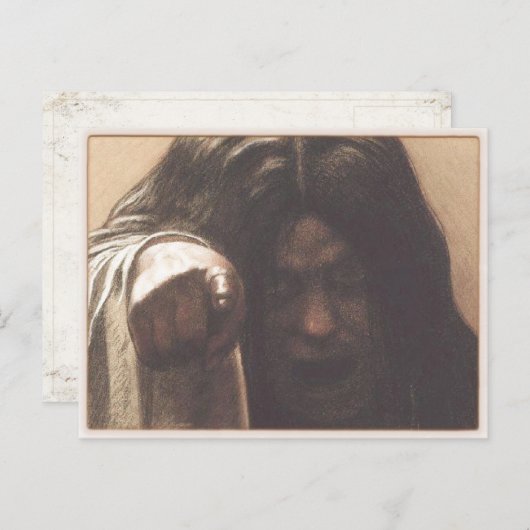 Briefkaart met Creepy Girl Pointing Finger (Voorkant / Achterkant)