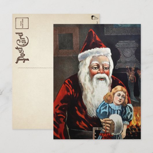  Briefkaart met Creepy Santa en Doll (Voorkant / Achterkant)