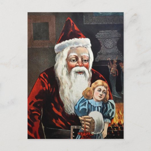  Briefkaart met Creepy Santa en Doll (Voorkant)