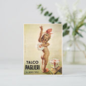 Briefkaart met Cute Baby op Vintage Ad Poster (Staand voorkant)
