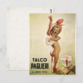 Briefkaart met Cute Baby op Vintage Ad Poster (Voorkant / Achterkant)