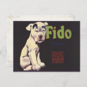 Briefkaart met Cute Dog op Lemon Crate Label Print (Voorkant / Achterkant)