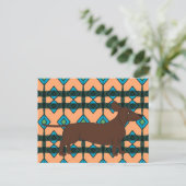 Briefkaart met Dachshund en Southwestern Design (Staand voorkant)