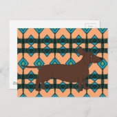 Briefkaart met Dachshund en Southwestern Design (Voorkant / Achterkant)